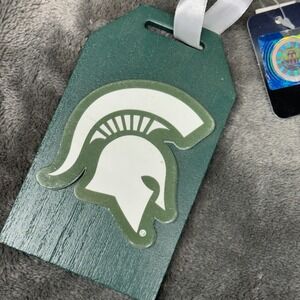 Michigan State Spartans‎ NCAA Wooden Gift Tag Ornament To From Holiday Decor